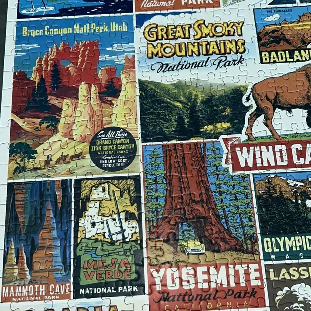 VintageLook National Parks 🏞️🌲Puzzle 🧩 1000 pieces! Gorgeous hues! Good times!